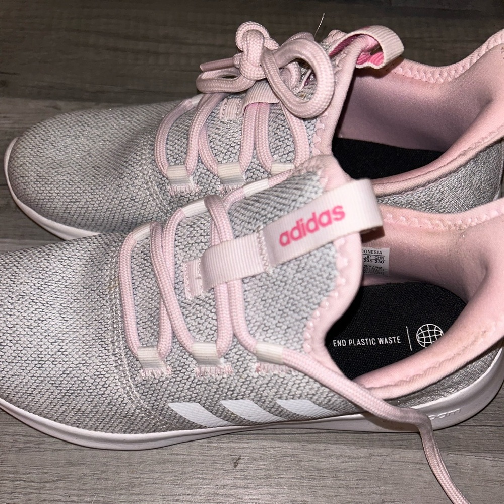 Adidas cloud foam pink and grey girls size 5
